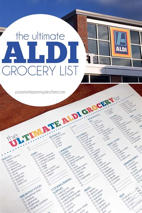 Printable Aldi Shopping List